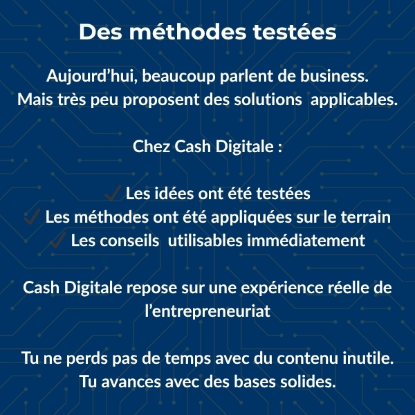 des méthodes testées, pas des théories